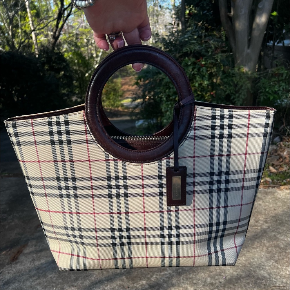 AUTHENTIC Vintage Burberry London Tote Bag - Picture 3 of 14